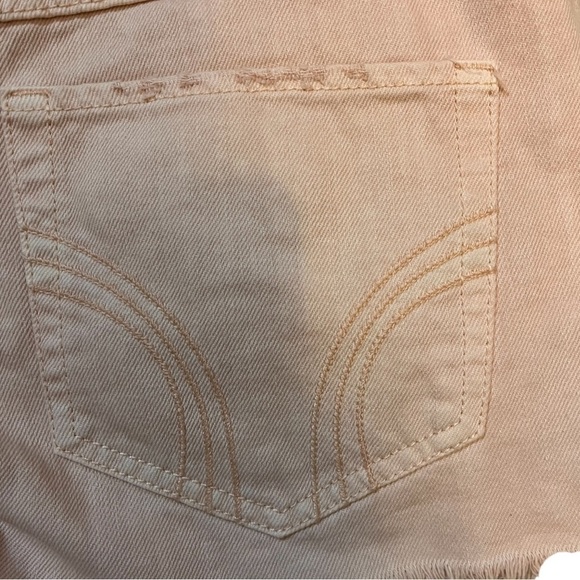 Hollister Embroidered Highrise Peach Denim Jean Short-Short - Picture 6 of 8